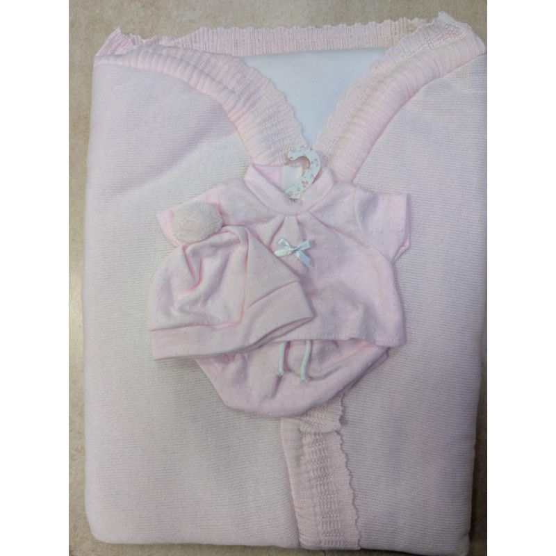 TRAJECITO CON MANTITA ROSA 38cm