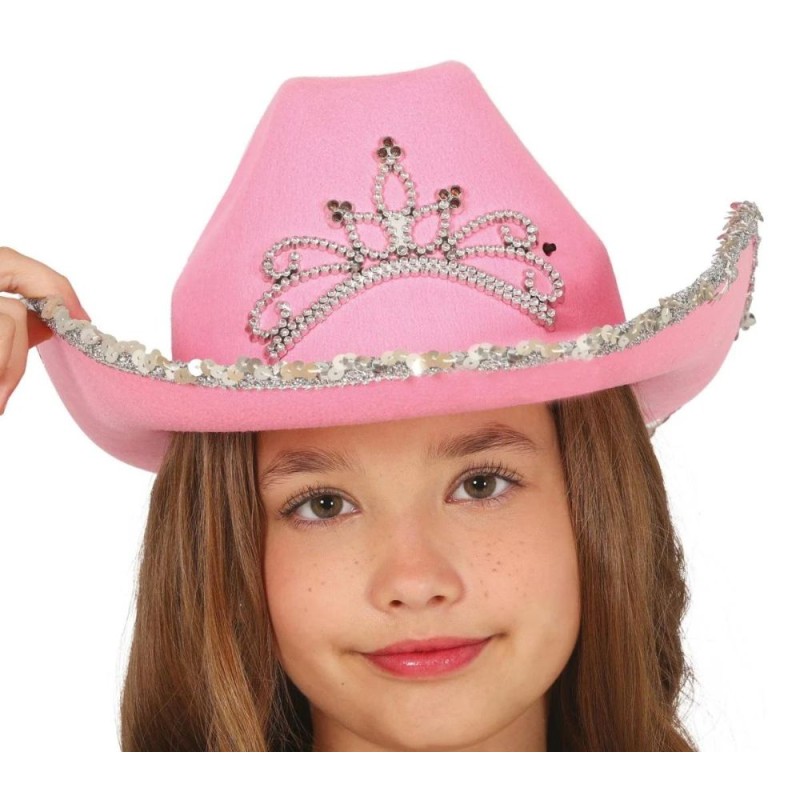 SOMBRERO COWBOY FIELTRO  ROSA, INFANTIL