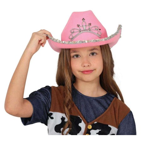 SOMBRERO COWBOY FIELTRO  ROSA, INFANTIL