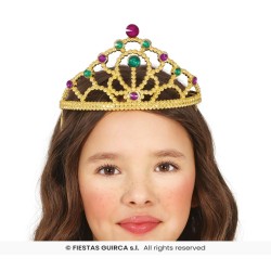 DIADEMA ORO CON PIEDRAS MULTIC.