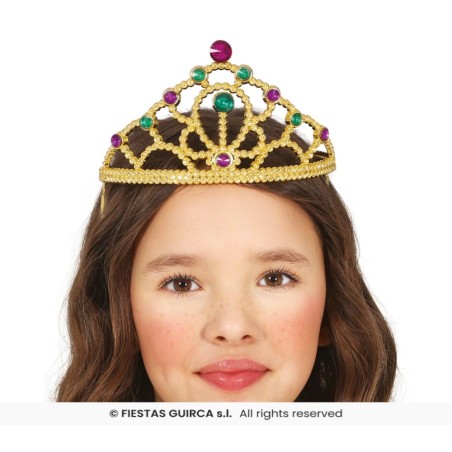 DIADEMA ORO CON PIEDRAS MULTIC.