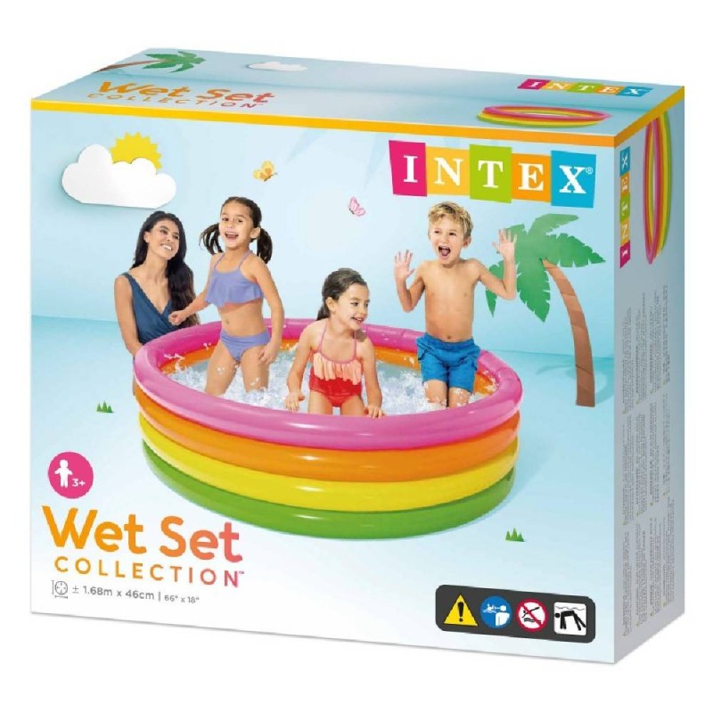 PISCINA CIRCULAR HINCHABLE 4TUBOS COLORE
