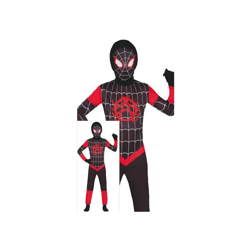 Disfraz Spiderman Negro MILES Rojo 5-6 A