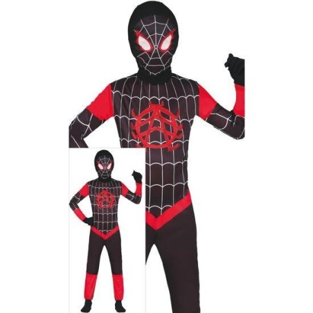 Disfraz Spiderman Negro MILES Rojo 5-6 A