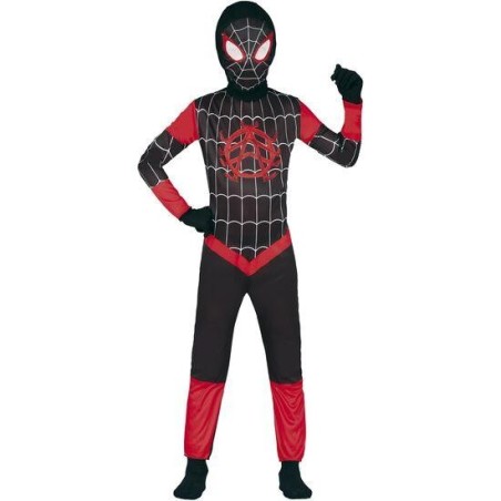Disfraz Spiderman Negro MILES Rojo 5-6 A