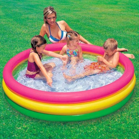 Piscina hinchable 3 aros sunset 114x25cm
