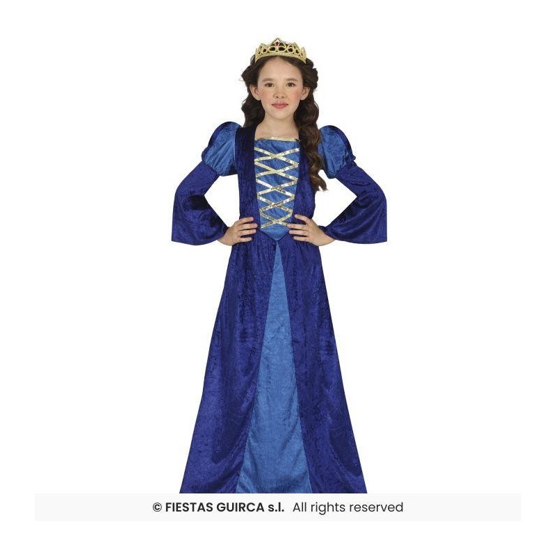DISFRAZ DAMA MEDIEVAL AZUL 5-6 Años