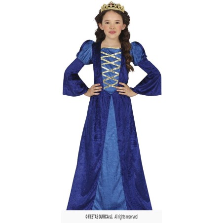 DISFRAZ DAMA MEDIEVAL AZUL 7-9 Años