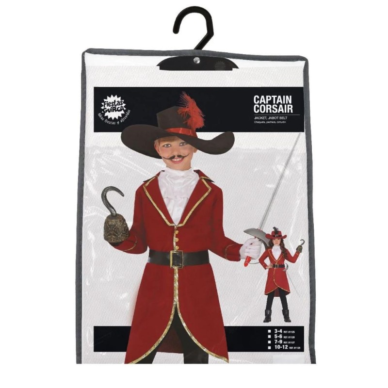 DISFRAZ PIRATA CAPITAN GARFIO 5-6 Años