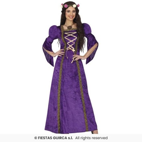 DISFRAZ DAMA MEDIEVAL MORADA (M)