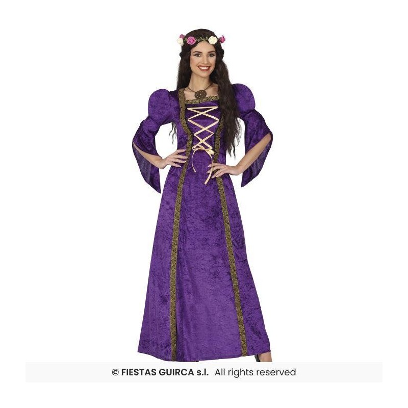 DISFRAZ DAMA MEDIEVAL MORADA (L)