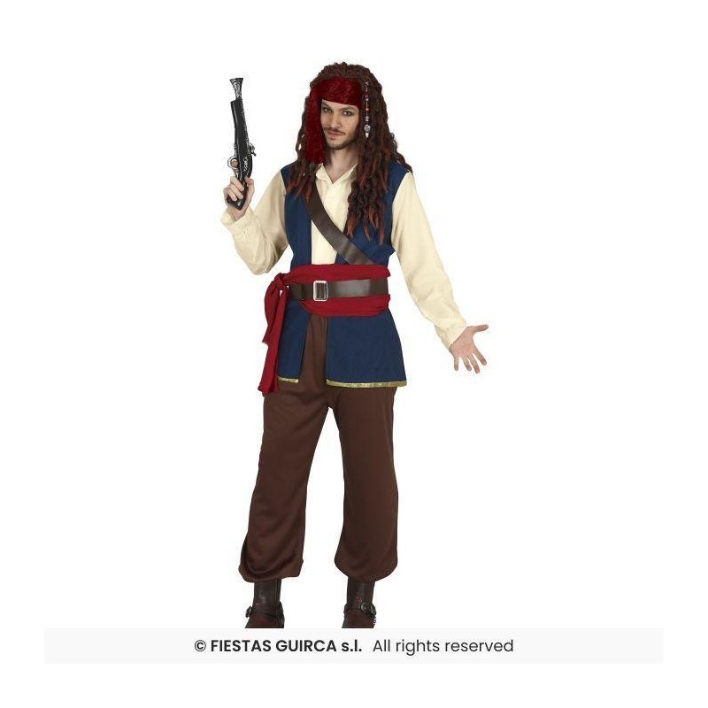 DISFRAZ PIRATA JACK AZUL XXL