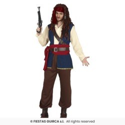 DISFRAZ PIRATA JACK AZUL XXL 2