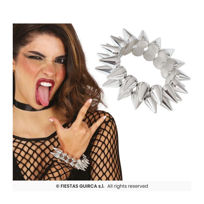 Pulsera pinchos plateada