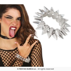 Pulsera pinchos plateada 2