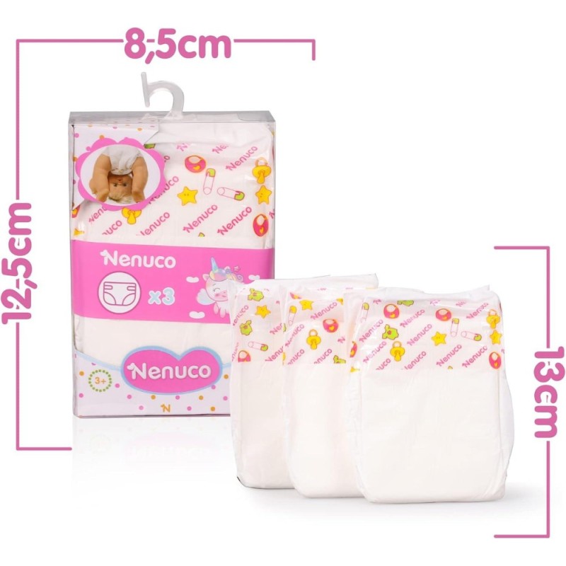 Nenuco - Accesorios Pack de 3 Pañales