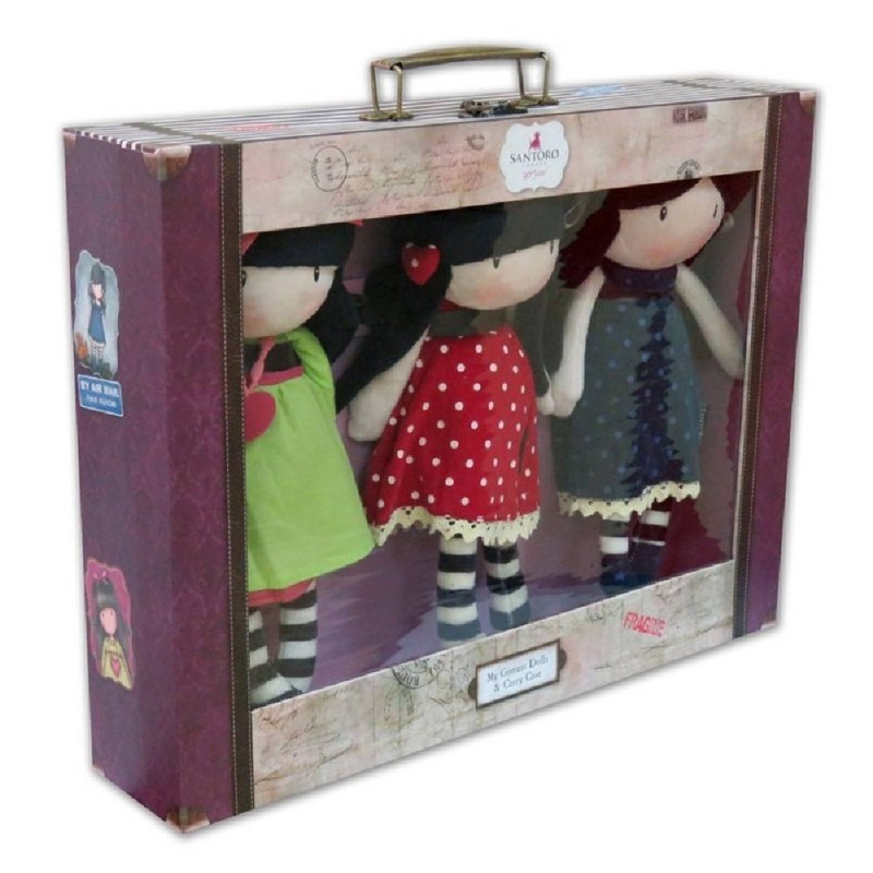 SET 3 MUÑECAS Y MALETIN DE GORJUSS
