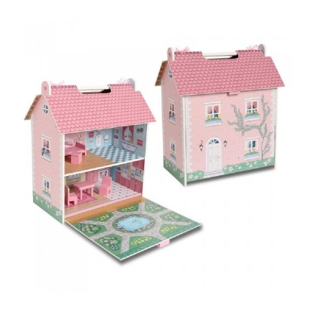 CASA DE MADERA DE MUÑECAS POCKET PORTATI