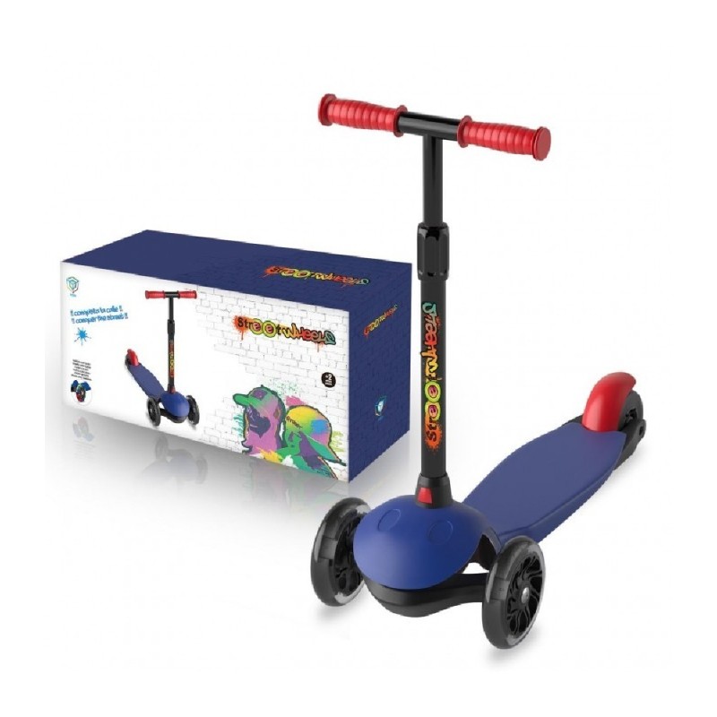 PATINETE DE 3 RUEDAS AZUL CON LUCES LED