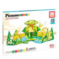 Picasso Tiles Bloques Magnéticos Safari 
