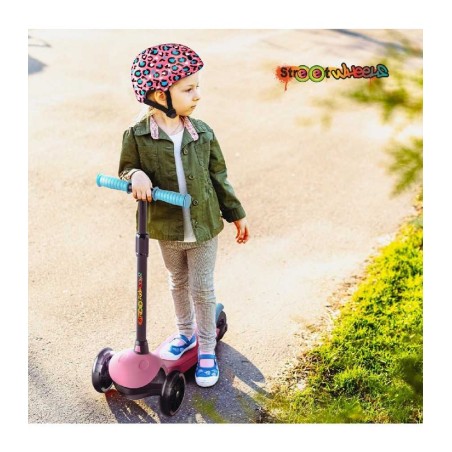 PATINETE DE 3 RUEDAS ROSA CON LUCES LED