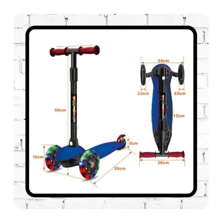 PATINETE DE 3 RUEDAS ROSA CON LUCES LED