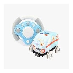 AMBULANCIA BLANDITA CON MANDO Y VOLANTE 