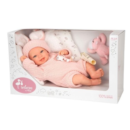 Reborn Lucía con Cojín y Peluche 45 cm