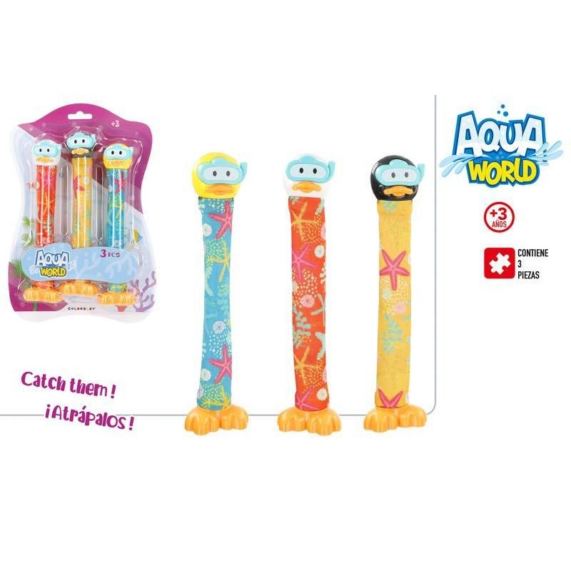 AQUA WORLD- JUEGO PISCINA 3 STICKS PATIT