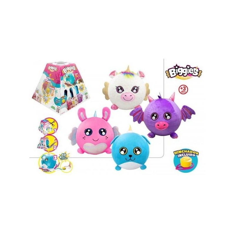 BIGGIES-PELUCHE ANIMAL HINCHABLE D45CM 4