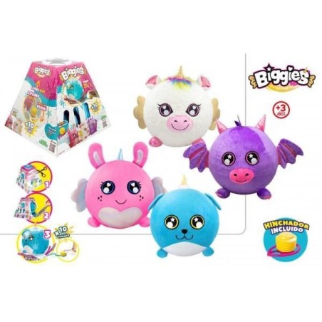 BIGGIES-PELUCHE ANIMAL HINCHABLE D45CM 4
