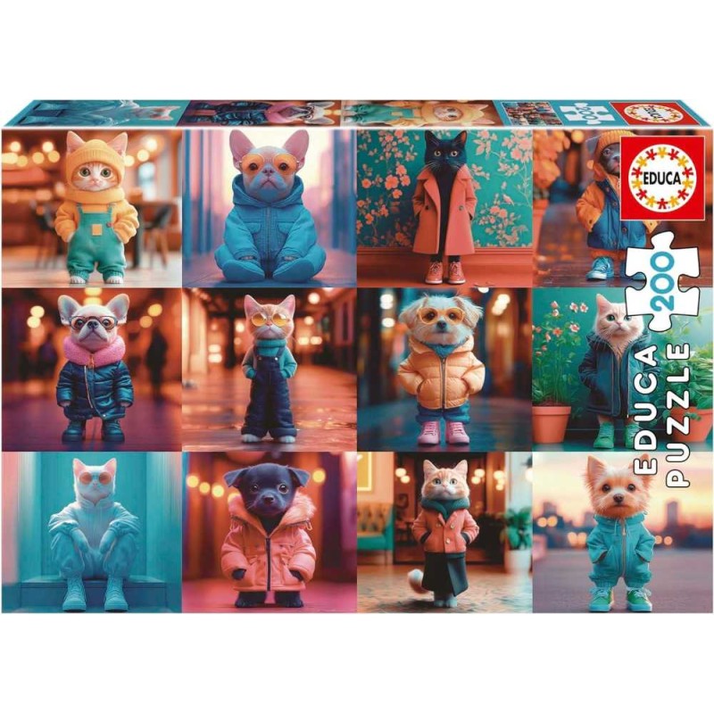 Puzzle 200 Piezas Animales de Moda