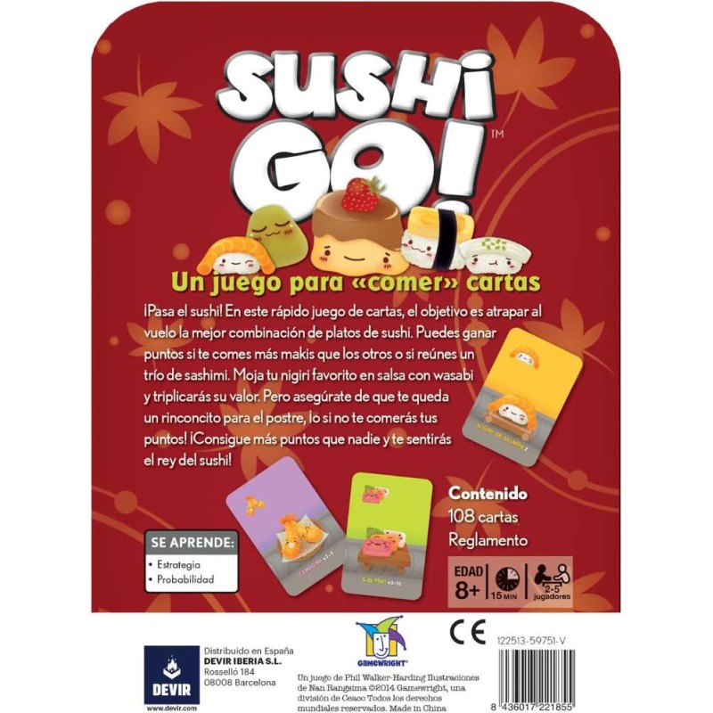 Sushi Go! – Juego de Cartas Familiar Ráp