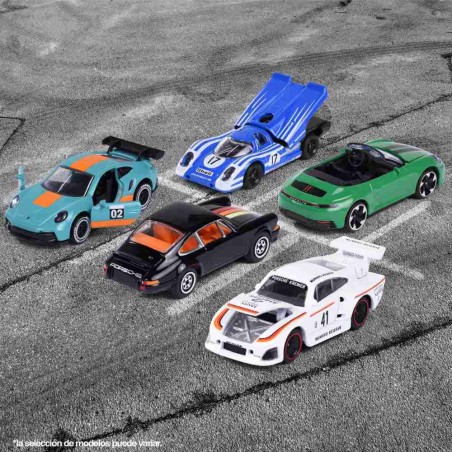 Pack de 5 coches de metal Porsche 1:64