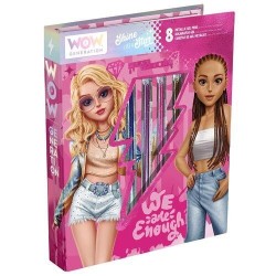 WOW Cuaderno Colorear 8 Boligrafos Gel