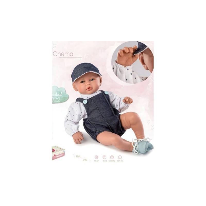 Muñeco Chema, pelele, camisa, gorra 46cm