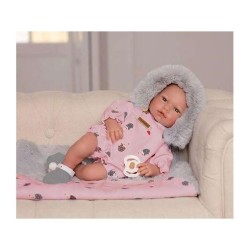 Muñeca Triana Con Pelele Rosa Erizo 38cm