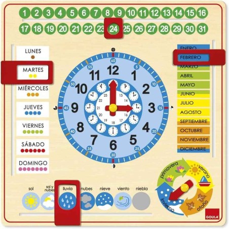 RELOJ CALENDARIO ESCOLAR CASTELLANO