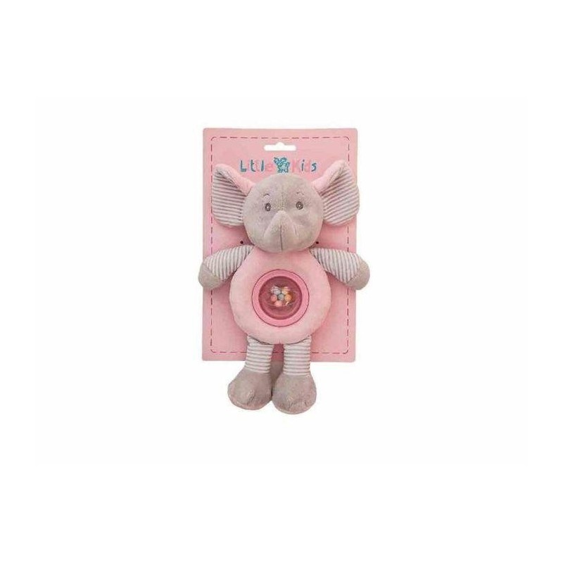 Peluche Elefante Rosa Sonajero Bolita 
