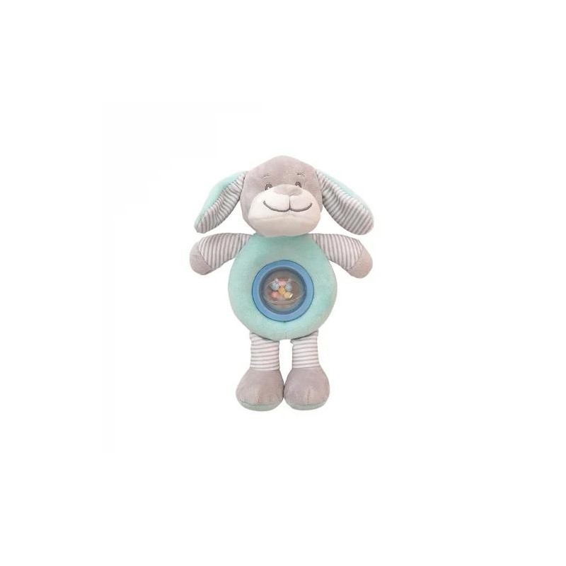Peluche perro verde sonajero bolita 25 