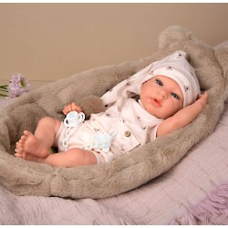 Reborn Arias 40 Cm Lidia Beige C/Cuna