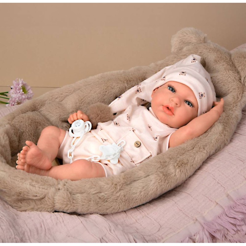 Reborn Arias 40 Cm Lidia Beige C/Cuna