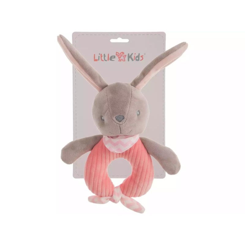 Sonajero Conejo Rosa Terciopelo 18 cm.