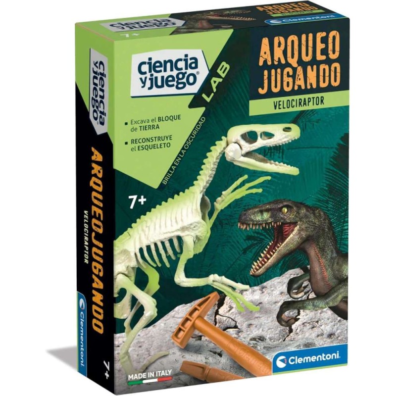 Arqueojugando -Velociraptor fosforescent