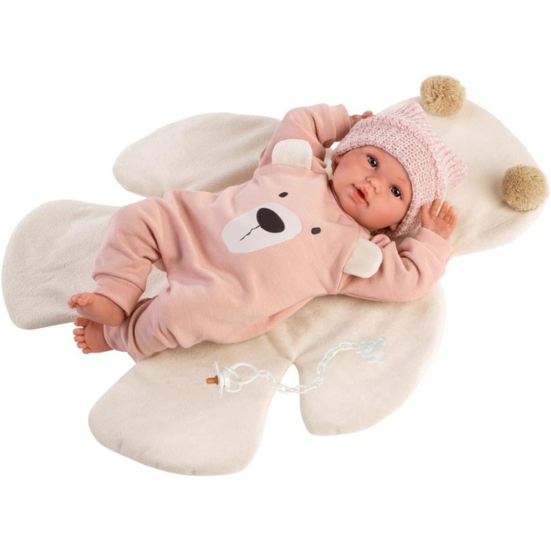 Recien Nacida Llorona 36 cm Osito Rosa