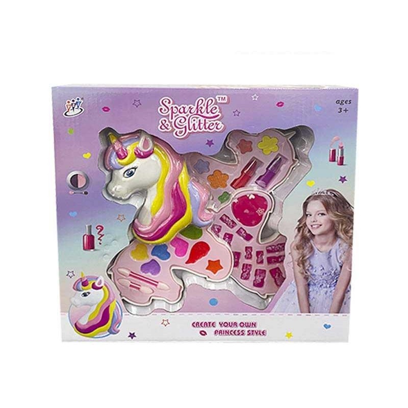 Caja maquillaje unicornio 3 pisos
