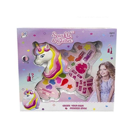Caja maquillaje unicornio 3 pisos