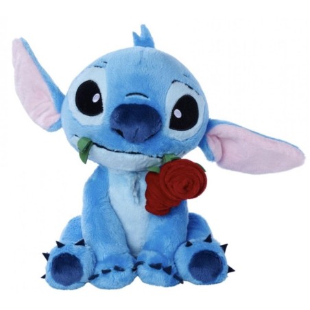 Peluche Stitch con rosa 25 cm