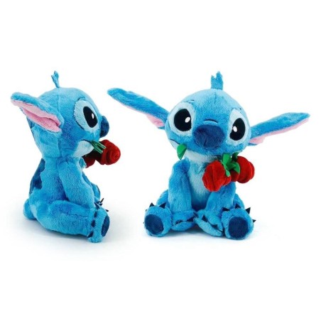 Peluche Stitch con rosa 25 cm