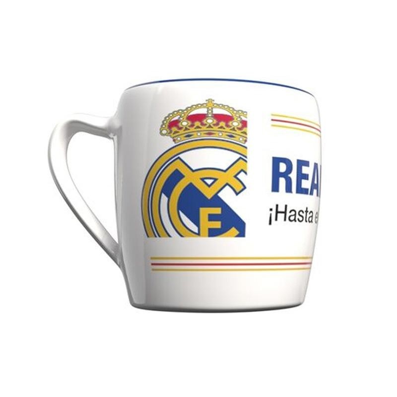 Taza Real Madrid cerámica blanca y azul 